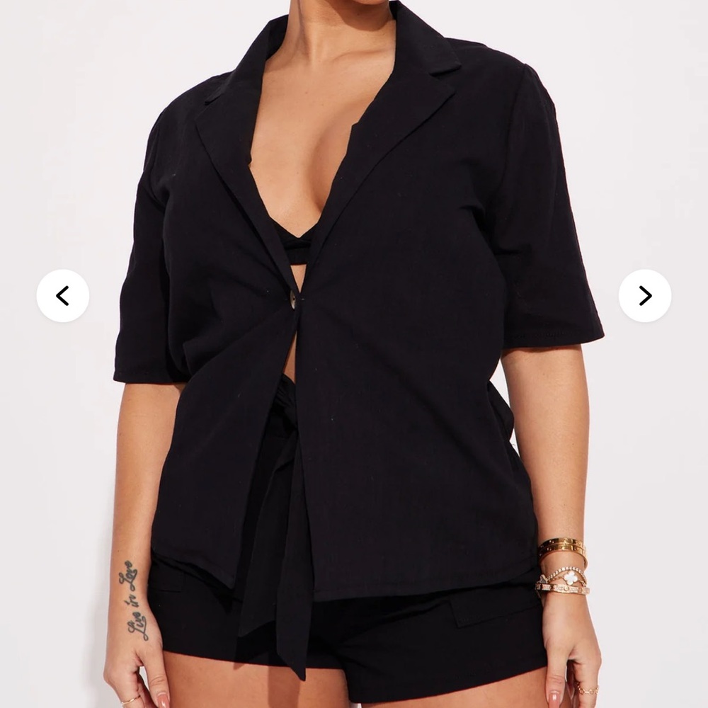 Fashion Nova Black Button Down Shirt
